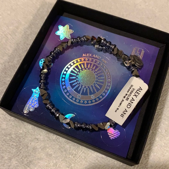 Alex and Ani Jewelry - NWT Alex & Ani Glimmer wrap metallic blue bracelet